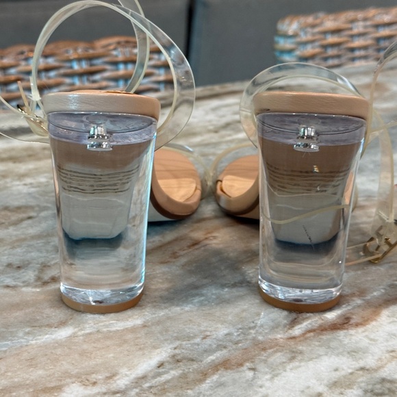 Women’s STEVE MADDEN Camille clear ankle strap block heel dress sandal- Size 8.5 - Picture 6 of 8